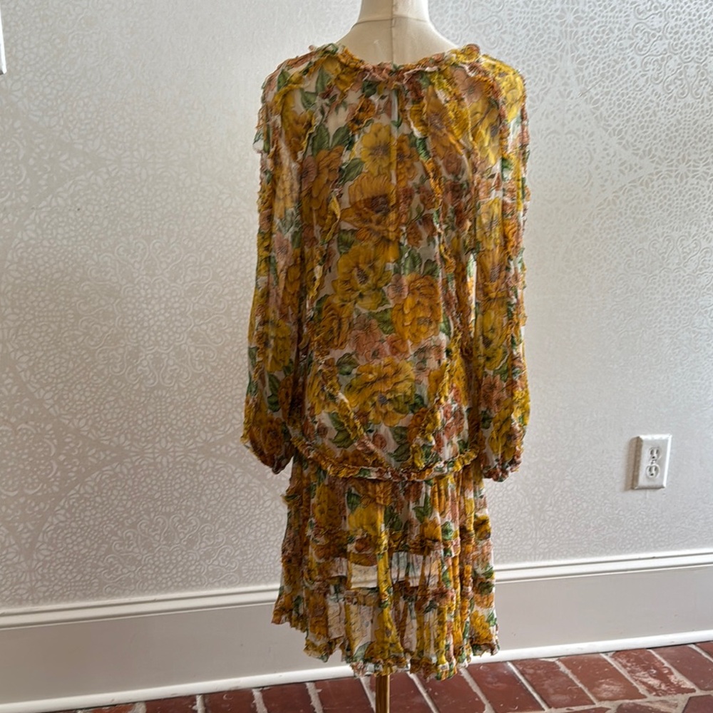 zimmermann poppy frill billow silk dress size 0 - Picture 2 of 7